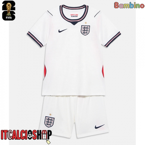 Inghilterra Prima Maglia Bambino Mondiali 2026 Manica Corta (+ Pantaloni corti)